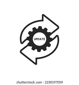 Update icon. Upgrate application concept. Proggres icon. Refresh system symbol. Vector illustration