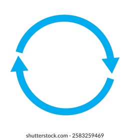 Update icon vector, Refresh icon set. Reload icon vector. circular arrow , refresh, reload. Set of circle arrows rotating on white background. Blue refresh arrow icon vector