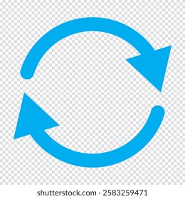 Update icon vector, Refresh icon set. Reload icon vector. circular arrow , refresh, reload. Set of circle arrows rotating on white background. Blue refresh arrow icon vector