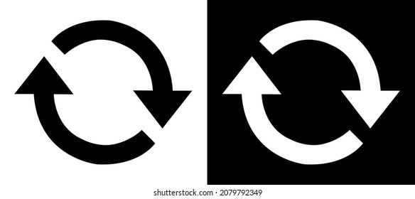 Update icon vector. Reload symbol. Refresh icon in trendy flat style. Refresh icon image, Refresh icon illustration isolated on white and black background