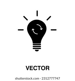 Actualizar la lámpara de luz. Bombilla de reciclaje. Cambiar la ilustración vectorial del icono de la bombilla en el fondo blanco..eps