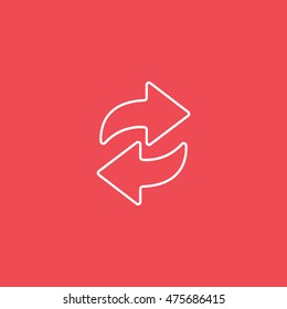 Update Line Icon On Red Background