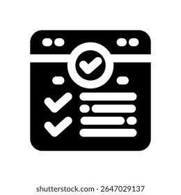 Icono de glifo de lista de Actualizar. Icono de Vector fuerte y sólido para Sitios web, interfaces móviles, presentaciones y marca visual. Alta calidad y fácil de editar.