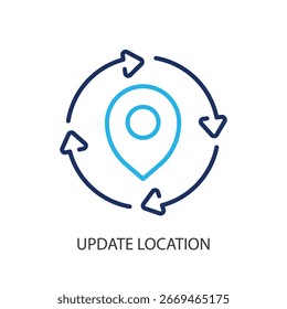 Update location thin line vector icons.