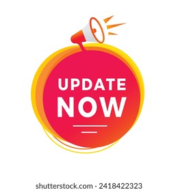 Update now banner modern style label icon. Vector design for announcement.