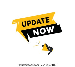 Update now Colorful banner label vector modern element. Business concept or advertising design.