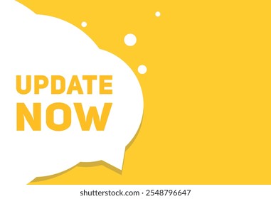 Update now speech bubble, flat banner icon for advertising or announcement. vector element.