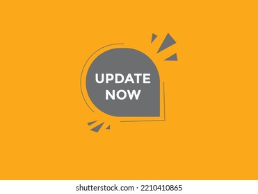 update now text button. speech bubble. update now Colorful web banner. vector illustration
