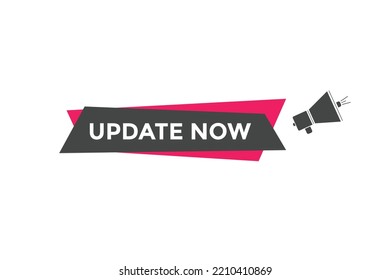 update now text button. speech bubble. update now Colorful web banner. vector illustration
