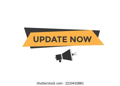 update now text button. speech bubble. update now Colorful web banner. vector illustration

