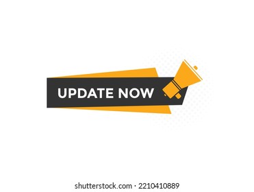 update now text button. speech bubble. update now Colorful web banner. vector illustration
