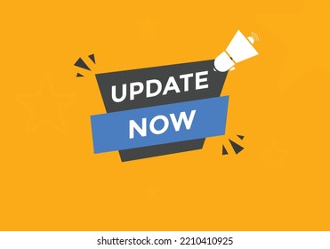 update now text button. speech bubble. update now Colorful web banner. vector illustration
