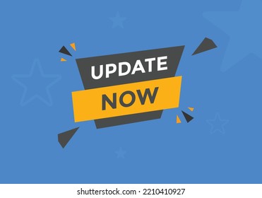 update now text button. speech bubble. update now Colorful web banner. vector illustration
