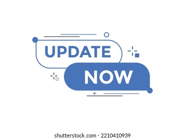 update now text button. speech bubble. update now Colorful web banner. vector illustration
