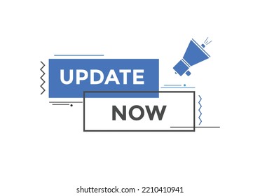 update now text button. speech bubble. update now Colorful web banner. vector illustration
