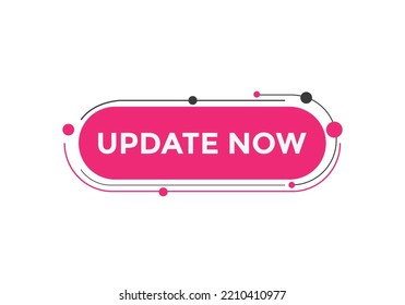 update now text button. speech bubble. update now Colorful web banner. vector illustration
