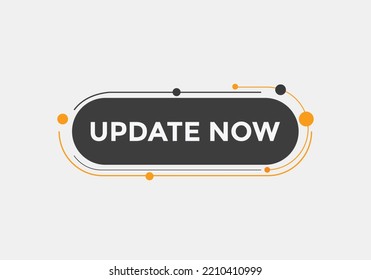 update now text button. speech bubble. update now Colorful web banner. vector illustration

