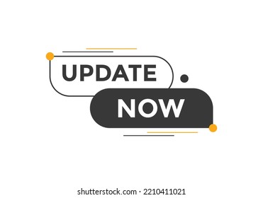 update now text button. speech bubble. update now Colorful web banner. vector illustration

