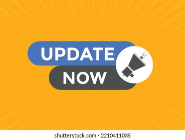 botón actualizar ahora texto. burbuja de habla. actualización ahora Banner web de Colorful. ilustración vectorial
