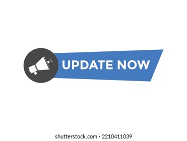 update now text button. speech bubble. update now Colorful web banner. vector illustration
