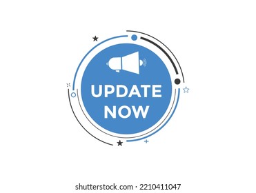 update now text button. speech bubble. update now Colorful web banner. vector illustration
