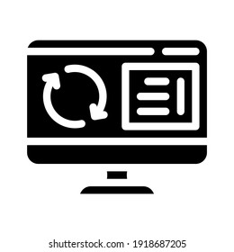 update operating system glyph icon vector. update operating system sign. isolated contour symbol black illustration