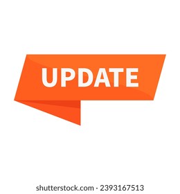 Actualización En La Forma De Cinta De Parallelograma De Rectángulo Naranja Para El Anuncio De Información Marketing Comercial
