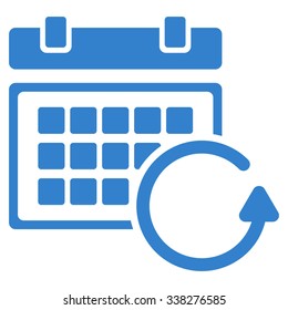Update Organizer vector icon. Style is flat symbol, cobalt color, rounded angles, white background.
