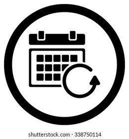 Update Organizer vector icon. Style is flat rounded symbol, black color, rounded angles, white background.