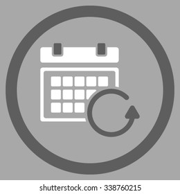 Update Organizer vector icon. Style is bicolor flat rounded symbol, dark gray and white colors, rounded angles, silver background.