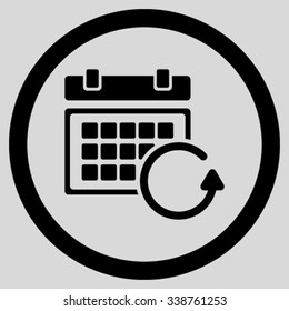 Update Organizer vector icon. Style is flat rounded symbol, black color, rounded angles, light gray background.