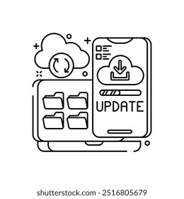 Update Outline Icon, Vector illustration