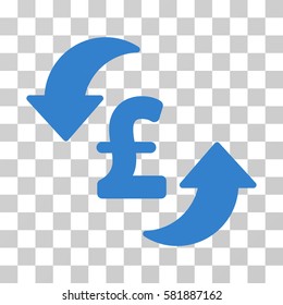 Update Pound Cost vector pictograph. Illustration style is a flat iconic cobalt symbol on a transparent background.