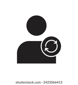 Update profile icon design, update account, synchronize user. isolated on white background, vector illustration
