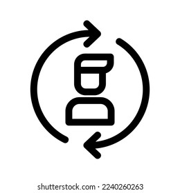 icono de perfil de actualización o logotipo símbolo de signo aislado ilustración vectorial - iconos vectoriales de estilo negro de alta calidad
