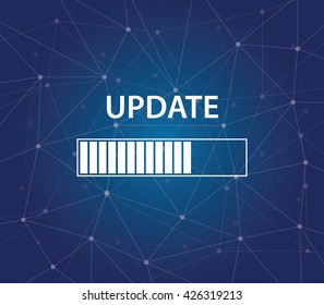 update progress bar on time process blue background galaxy vector graphic illustration