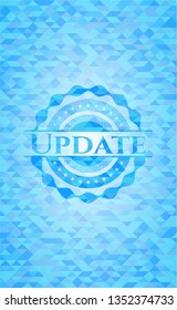 Update realistic light blue mosaic emblem