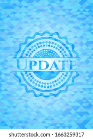 Update realistic light blue mosaic emblem
