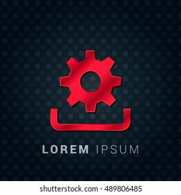 Update Red chromium precious metallic 3D Icon / Logo Design