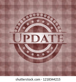  Update red emblem with geometric background. Seamless.