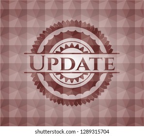 Update red geometric pattern emblem. Seamless.