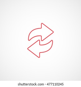 Update Red Line Icon On White Background