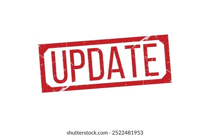 UPDATE Red rubber stamp on white background. UPDATE stamp sign. UPDATE stamp.