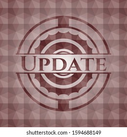 Update red seamless badge with geometric pattern background.