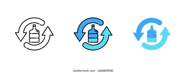 update or refresh or change icon set isolated on white background for web design