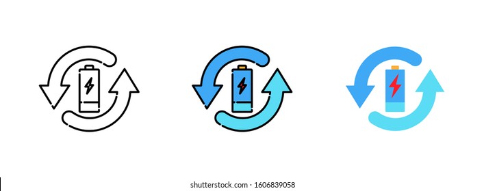 update or refresh or change icon set isolated on white background for web design