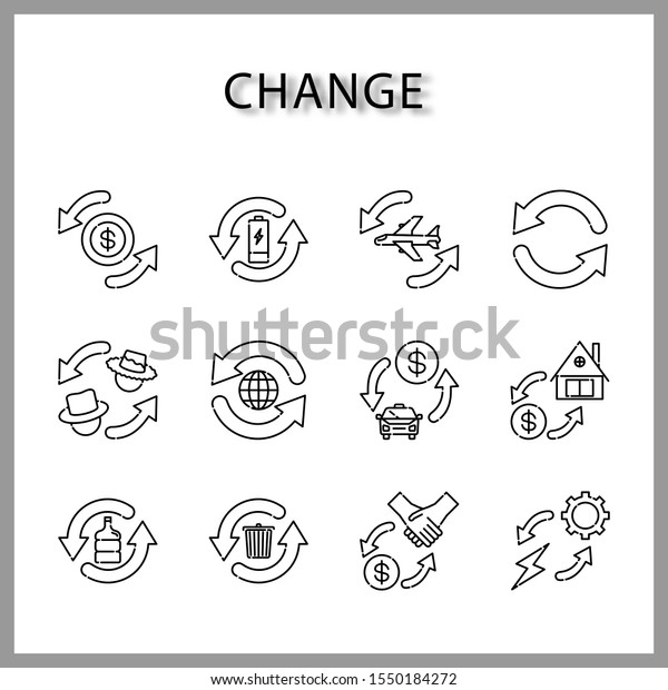 update or refresh or change icon set isolated on
white background for web
design
