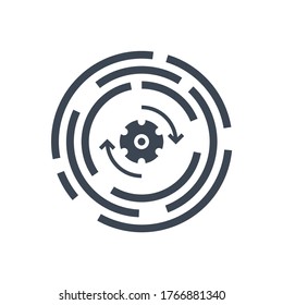 Update Related Vector Glyph Icon. Isolated on White Background. Vector Illustration.