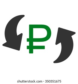 Update Rouble Balance vector icon. Style is bicolor flat symbol, green and gray colors, rounded angles, white background.