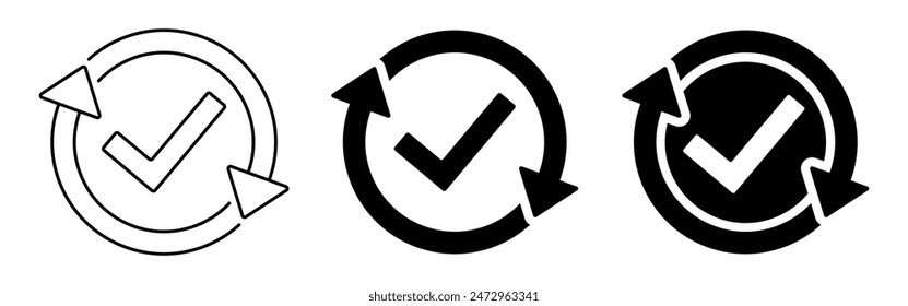 Conjunto de iconos redondo Actualizar, símbolo de flecha rifres. diseño moderno aislado sobre fondo blanco